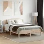 Bed frame with solid pine wood headboard 140x190 cm by , Beds and slatted bases - Ref: Foro24-3207225, Price: 154,17 €, Disco...