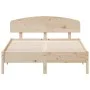Bed frame with solid pine wood headboard 140x190 cm by , Beds and slatted bases - Ref: Foro24-3207225, Price: 154,17 €, Disco...