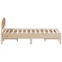 Bed frame with solid pine wood headboard 140x190 cm by , Beds and slatted bases - Ref: Foro24-3207225, Price: 154,17 €, Disco...
