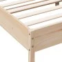 Bed frame with solid pine wood headboard 140x190 cm by , Beds and slatted bases - Ref: Foro24-3207225, Price: 154,17 €, Disco...