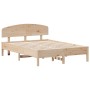 Bed frame with solid pine wood headboard 120x190 cm by , Beds and slatted bases - Ref: Foro24-3207233, Price: 150,58 €, Disco...
