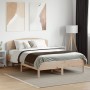 Bed frame with solid pine wood headboard 120x190 cm by , Beds and slatted bases - Ref: Foro24-3207233, Price: 150,58 €, Disco...