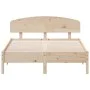 Bettgestell mit Kopfteil aus massivem Kiefernholz 120x190 cm von , Betten und Lattenroste - Ref: Foro24-3207233, Preis: 148,1...