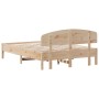 Bed frame with solid pine wood headboard 120x190 cm by , Beds and slatted bases - Ref: Foro24-3207233, Price: 150,58 €, Disco...