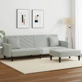 Sofa set with cushions 2 pieces light gray velvet by , Sofas - Ref: Foro24-3216268, Price: 318,40 €, Discount: %