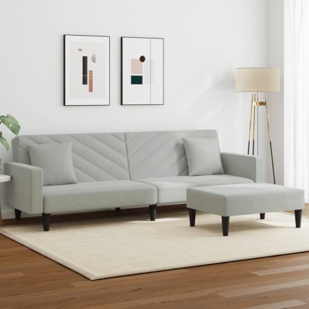 Sofa set with cushions 2 pieces light gray velvet by , Sofas - Ref: Foro24-3216268, Price: 321,39 €, Discount: %