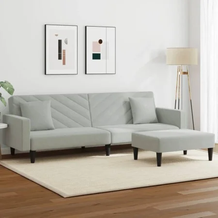 Sofa set with cushions 2 pieces light gray velvet by , Sofas - Ref: Foro24-3216268, Price: 318,40 €, Discount: %