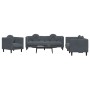 Dark gray velvet 3-piece sofa set with cushions by , Sofas - Ref: Foro24-3209248, Price: 615,30 €, Discount: %