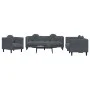 Dreiteilige Sofagarnitur aus dunkelgrauem Samt mit Kissen von , Sofas - Ref: Foro24-3209248, Preis: 655,28 €, Rabatt: %