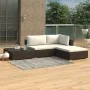 4-teiliges Gartenmöbel-Set und braune synthetische Rattankissen von vidaXL, Gartensets - Ref: Foro24-46777, Preis: 393,15 €, ...