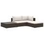 4-teiliges Gartenmöbel-Set und braune synthetische Rattankissen von vidaXL, Gartensets - Ref: Foro24-46777, Preis: 393,15 €, ...
