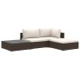 4-teiliges Gartenmöbel-Set und braune synthetische Rattankissen von vidaXL, Gartensets - Ref: Foro24-46777, Preis: 399,34 €, ...