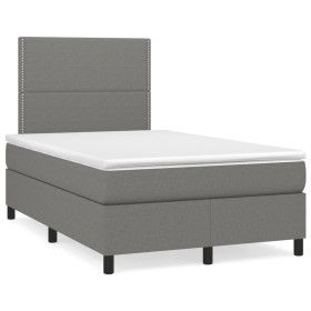 Box spring bed with dark gray fabric mattress 120x190 cm by , Beds and slatted bases - Ref: Foro24-3269875, Price: 383,33 €, ...