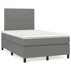 Box spring bed with dark gray fabric mattress 120x190 cm by , Beds and slatted bases - Ref: Foro24-3269875, Price: 402,48 €, ...