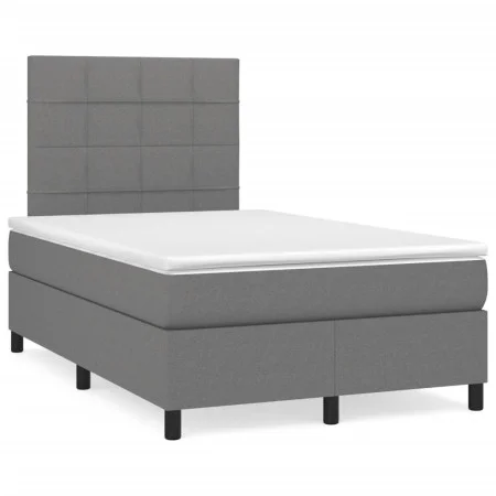 Cama box spring con colchón tela gris oscuro 120x190 cm de , Camas y somieres - Ref: Foro24-3269882, Precio: 422,75 €, Descue...