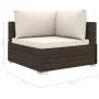 4-teiliges Gartenmöbel-Set und braune synthetische Rattankissen von vidaXL, Gartensets - Ref: Foro24-46777, Preis: 393,15 €, ...
