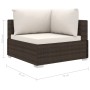 4-teiliges Gartenmöbel-Set und braune synthetische Rattankissen von vidaXL, Gartensets - Ref: Foro24-46777, Preis: 399,34 €, ...