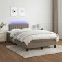 Box spring bed with mattress and LED taupe gray fabric 120x190 cm by , Beds and slatted bases - Ref: Foro24-3270057, Price: 3...