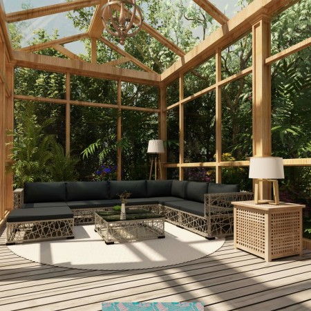 8-teiliges Gartenmöbel-Set und graue synthetische Rattankissen von vidaXL, Gartensets - Ref: Foro24-46806, Preis: 906,48 €, R...