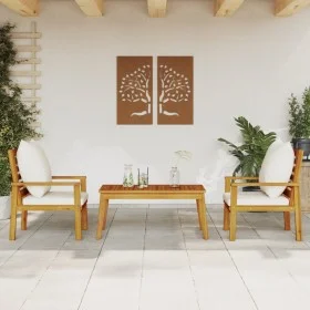 3-piece garden furniture set with acacia wood cushions by , Garden sets - Ref: Foro24-3211807, Price: 243,83 €, Discount: %