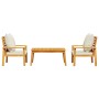 Set de muebles para jardín 3 piezas con cojines madera acacia de , Conjuntos de jardín - Ref: Foro24-3211807, Precio: 252,67 ...