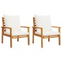 Set de muebles para jardín 3 piezas con cojines madera acacia de , Conjuntos de jardín - Ref: Foro24-3211807, Precio: 252,67 ...