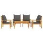 5-piece garden furniture set with solid acacia wood cushions by , Garden sets - Ref: Foro24-3211805, Price: 406,48 €, Discoun...