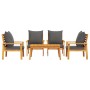 5-teiliges Gartenmöbel-Set mit Kissen aus massivem Akazienholz von , Gartensets - Ref: Foro24-3211805, Preis: 421,24 €, Rabat...