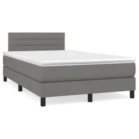 Box spring bed with dark gray fabric mattress 120x190 cm by , Beds and slatted bases - Ref: Foro24-3269731, Price: 439,45 €, ...