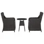 Garten-Bistrotisch und Stühle 3-teilig und schwarze PE-Rattan-Kissen von vidaXL, Gartenstühle - Ref: Foro24-46549, Preis: 284...