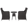 Garten-Bistrotisch und Stühle 3-teilig und schwarze PE-Rattan-Kissen von vidaXL, Gartenstühle - Ref: Foro24-46549, Preis: 288...