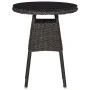 Garten-Bistrotisch und Stühle 3-teilig und schwarze PE-Rattan-Kissen von vidaXL, Gartenstühle - Ref: Foro24-46549, Preis: 284...