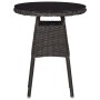 Garten-Bistrotisch und Stühle 3-teilig und schwarze PE-Rattan-Kissen von vidaXL, Gartenstühle - Ref: Foro24-46549, Preis: 288...