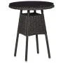 Garten-Bistrotisch und Stühle 3-teilig und schwarze PE-Rattan-Kissen von vidaXL, Gartenstühle - Ref: Foro24-46549, Preis: 284...