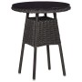 Garten-Bistrotisch und Stühle 3-teilig und schwarze PE-Rattan-Kissen von vidaXL, Gartenstühle - Ref: Foro24-46549, Preis: 288...