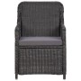 Garten-Bistrotisch und Stühle 3-teilig und schwarze PE-Rattan-Kissen von vidaXL, Gartenstühle - Ref: Foro24-46549, Preis: 288...