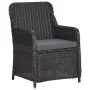 Garten-Bistrotisch und Stühle 3-teilig und schwarze PE-Rattan-Kissen von vidaXL, Gartenstühle - Ref: Foro24-46549, Preis: 284...