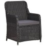 Garten-Bistrotisch und Stühle 3-teilig und schwarze PE-Rattan-Kissen von vidaXL, Gartenstühle - Ref: Foro24-46549, Preis: 288...