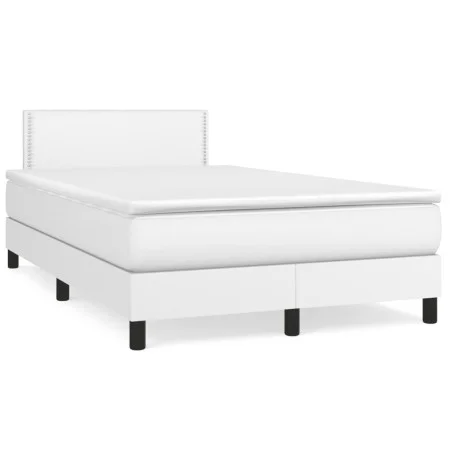 Boxspringbett mit weißer Kunstledermatratze 120x190 cm von , Betten und Lattenroste - Ref: Foro24-3269814, Preis: 436,60 €, R...