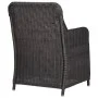 Garten-Bistrotisch und Stühle 3-teilig und schwarze PE-Rattan-Kissen von vidaXL, Gartenstühle - Ref: Foro24-46549, Preis: 284...