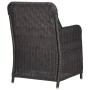 Garten-Bistrotisch und Stühle 3-teilig und schwarze PE-Rattan-Kissen von vidaXL, Gartenstühle - Ref: Foro24-46549, Preis: 288...