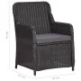 Garten-Bistrotisch und Stühle 3-teilig und schwarze PE-Rattan-Kissen von vidaXL, Gartenstühle - Ref: Foro24-46549, Preis: 284...