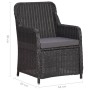Garten-Bistrotisch und Stühle 3-teilig und schwarze PE-Rattan-Kissen von vidaXL, Gartenstühle - Ref: Foro24-46549, Preis: 288...