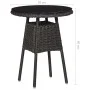 Garten-Bistrotisch und Stühle 3-teilig und schwarze PE-Rattan-Kissen von vidaXL, Gartenstühle - Ref: Foro24-46549, Preis: 284...