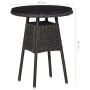 Garten-Bistrotisch und Stühle 3-teilig und schwarze PE-Rattan-Kissen von vidaXL, Gartenstühle - Ref: Foro24-46549, Preis: 288...