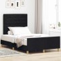Estructura de cama con cabecera Negro 120 x 200 cm tela
