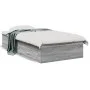 Sonoma gray engineered wood bed with drawers 100x200 cm by , Beds and slatted bases - Ref: Foro24-3280424, Price: 114,99 €, D...