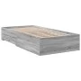 Sonoma gray engineered wood bed with drawers 100x200 cm by , Beds and slatted bases - Ref: Foro24-3280424, Price: 114,99 €, D...