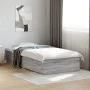 Sonoma gray engineered wood bed with drawers 100x200 cm by , Beds and slatted bases - Ref: Foro24-3280424, Price: 114,99 €, D...