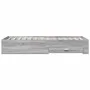Sonoma gray engineered wood bed with drawers 100x200 cm by , Beds and slatted bases - Ref: Foro24-3280424, Price: 114,99 €, D...